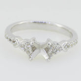 Sterling Silver Semi Mount Ring Setting Cushion CU 5x5mm White Topaz GTL2033 - Syzjewelry